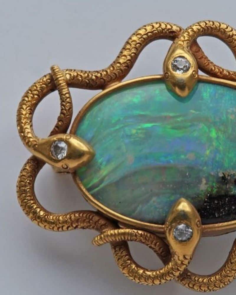 Art Nouveau Opal Brooch